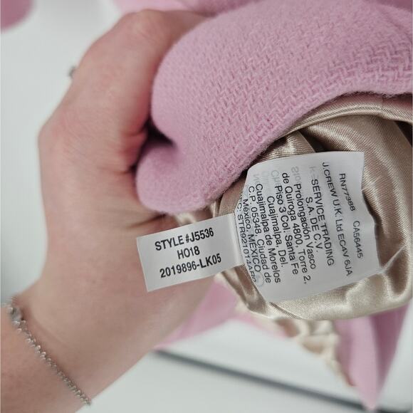 J Crew Pink Italian Stadium Cloth Wool Blend Cocoon Coat 0 - Picture 9 of 10